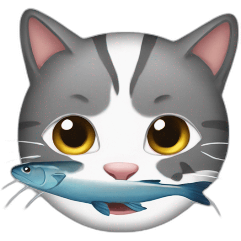 cat eat fish emoji