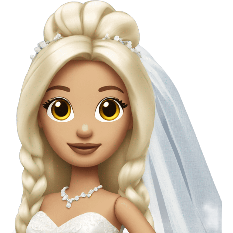 Long hair Barbie bride emoji