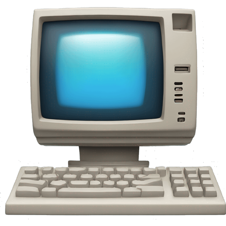 80's computer with an arrow on the screen emoji