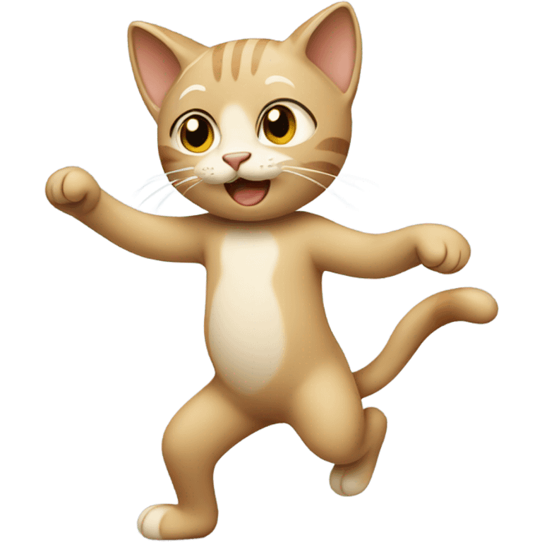 Beige cat dancing emoji