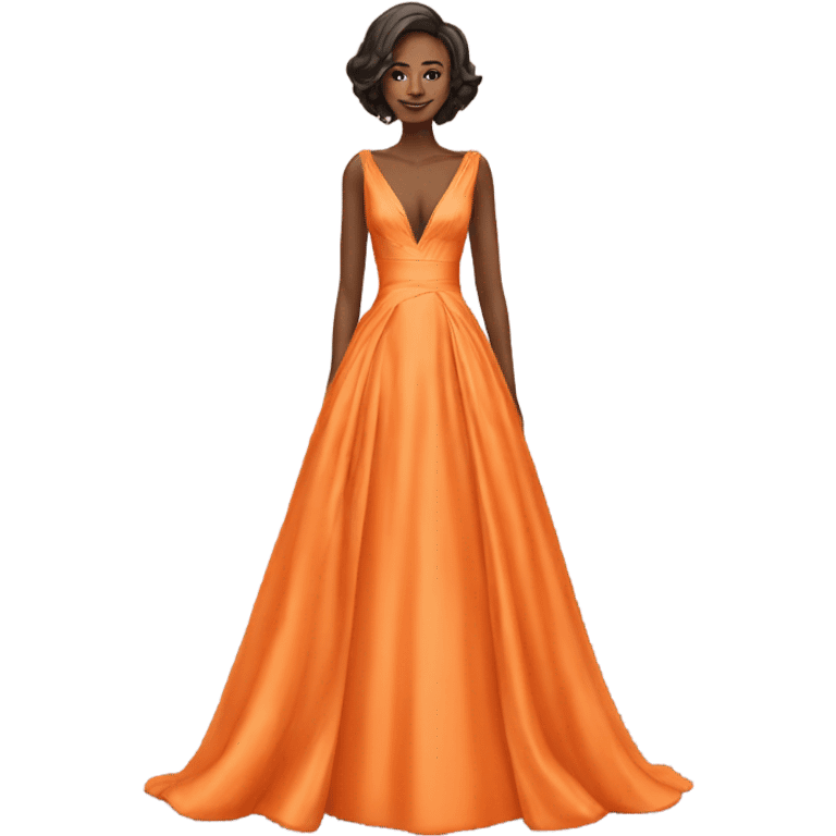 orange wedding dress with deep V emoji