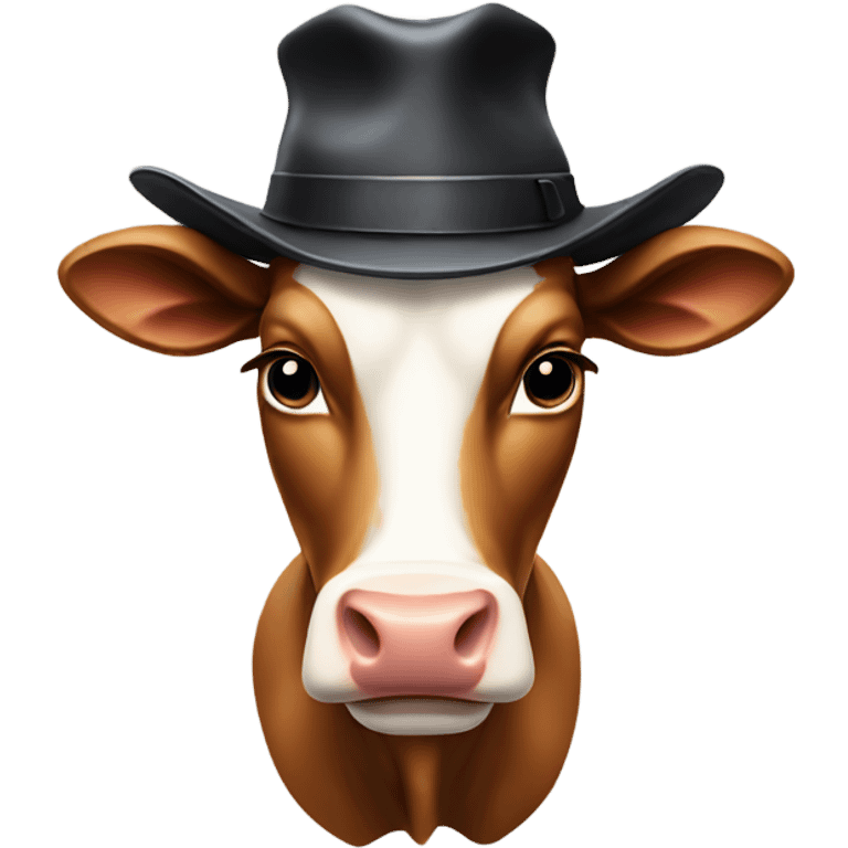 Cow with a hat emoji