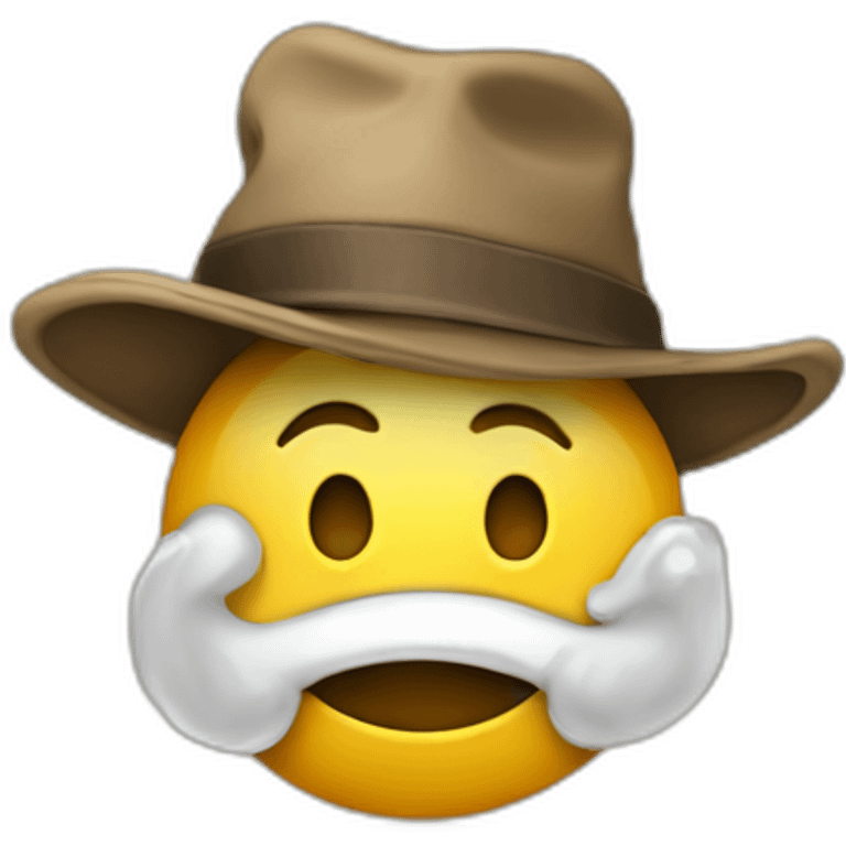 akward smiley face with hat emoji