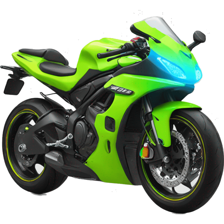 Supersport bike in neon colors emoji