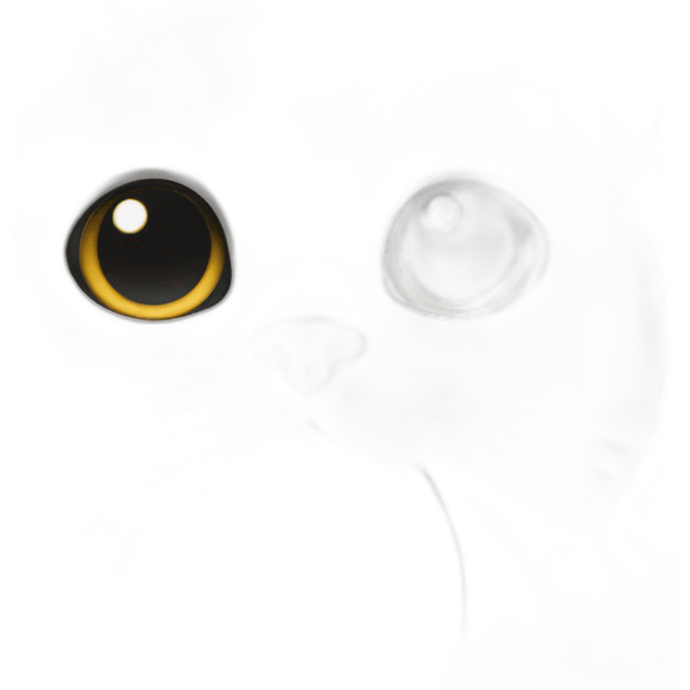 White cat with black total black nose emoji