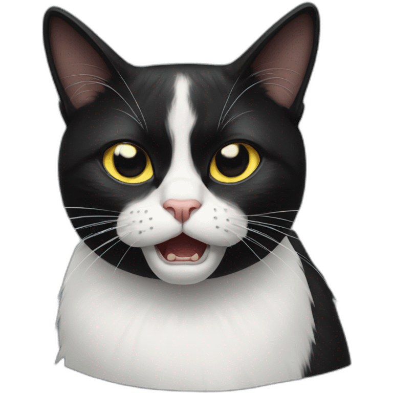 tuxedo cat angry emoji