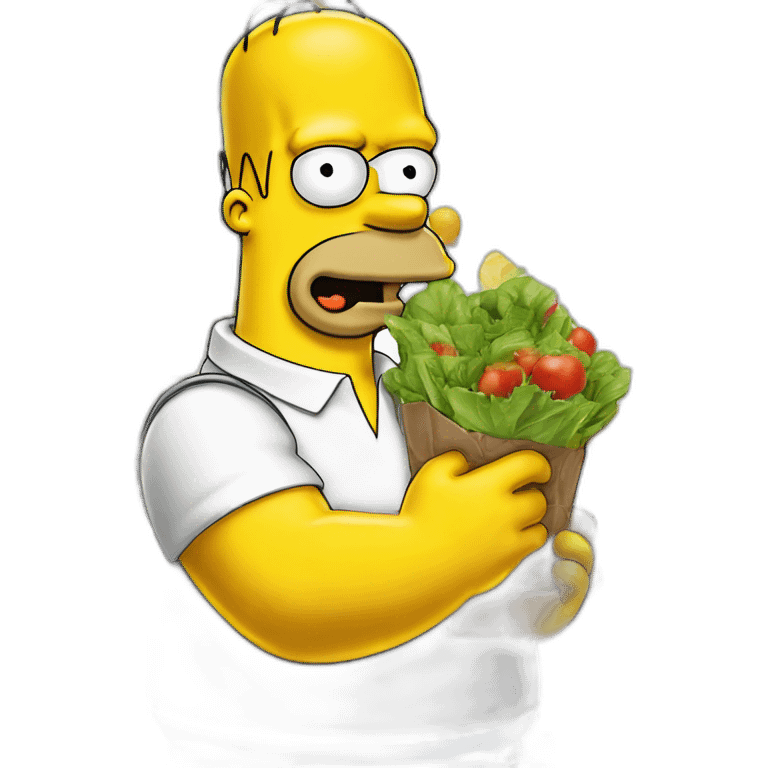 Homer Simpson qui mange de la salades emoji