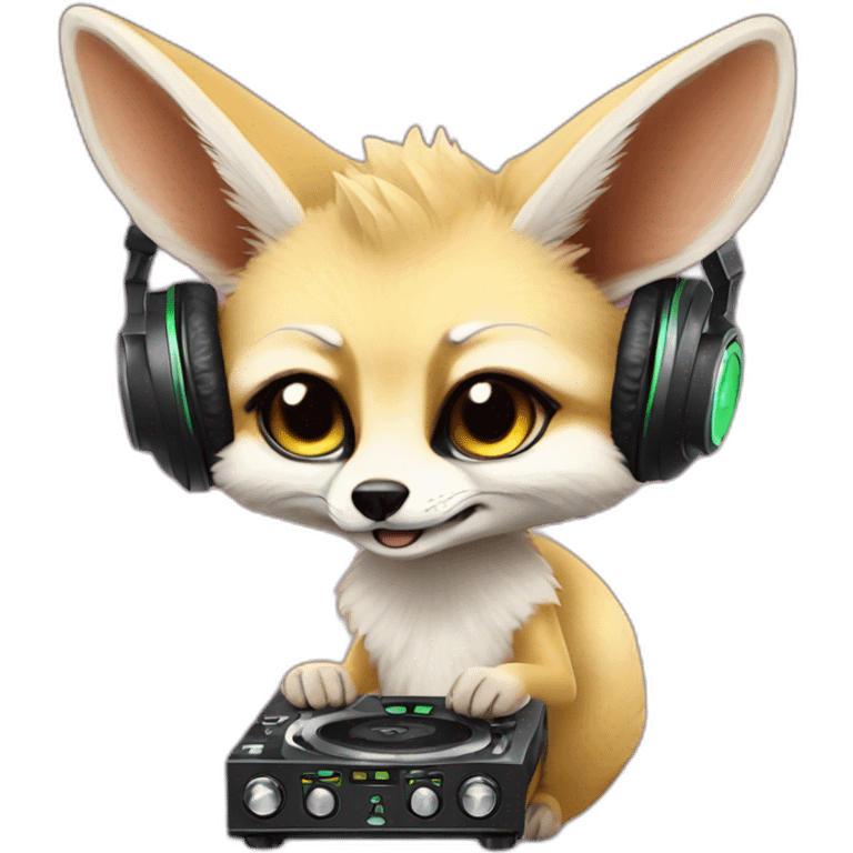 Fennec Fox as a DJ emoji