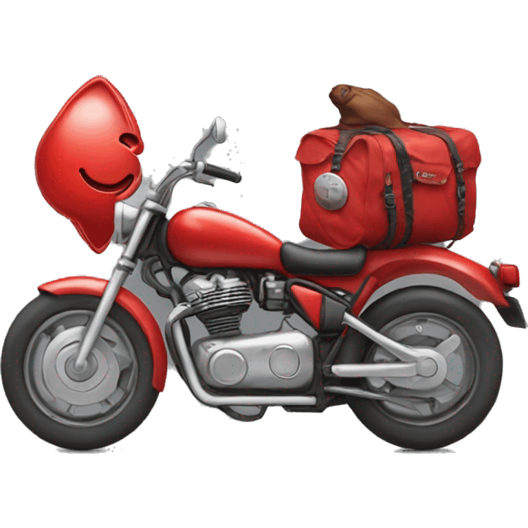 Red converse on a motorcycle  emoji