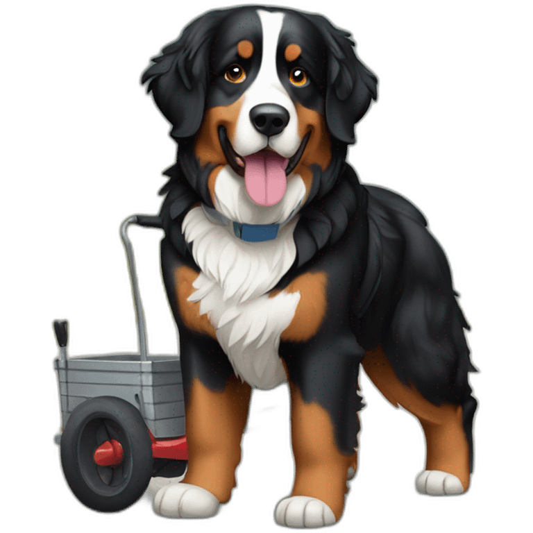 Bernese mountain dog hiking carting emoji