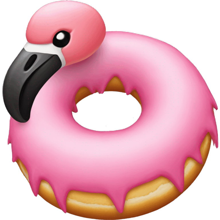 Flamingo as a donut emoji