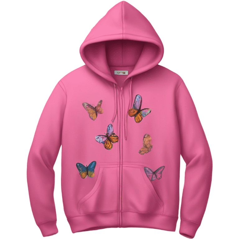 Hoodie butterfly pink emoji