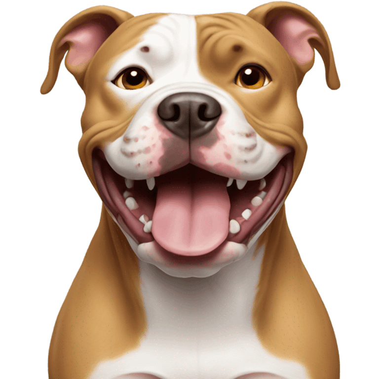 Pitbull dog smiling emoji