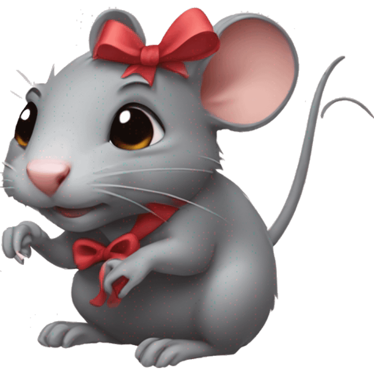 Rat with bow  emoji