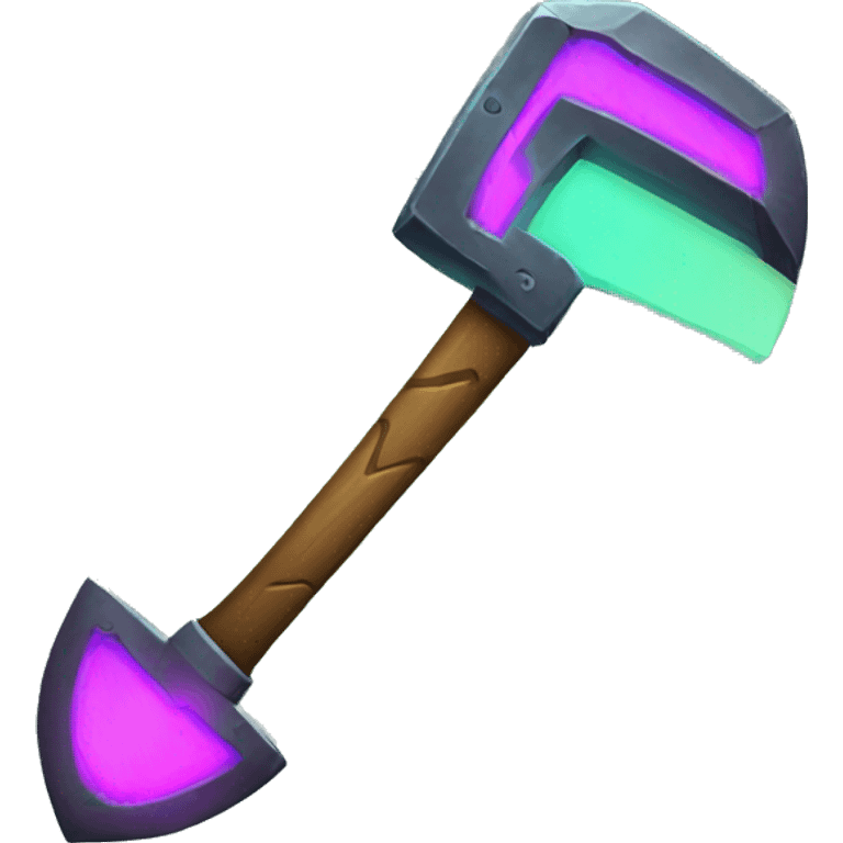 pickaxe with glowing neon elements emoji