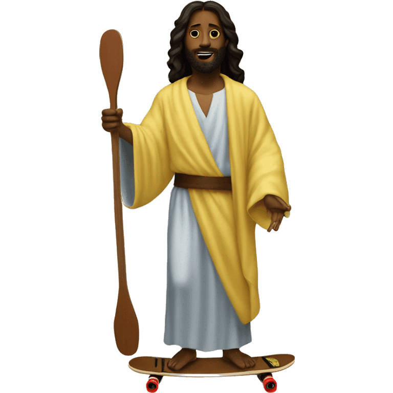 Black Jesus on a longboard! emoji