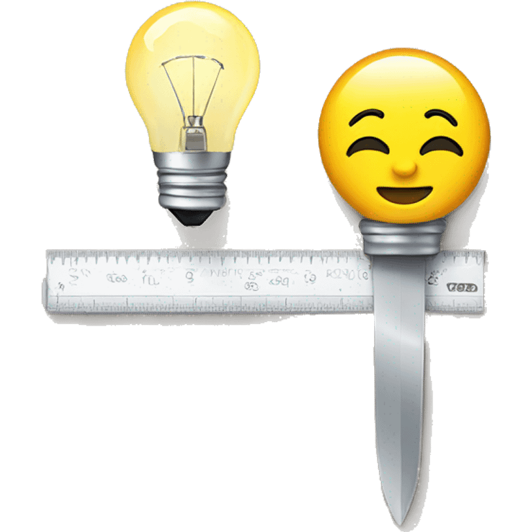 ruler with light bulb emoji