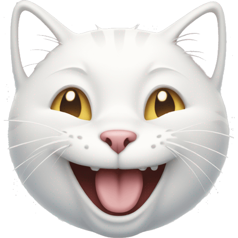 White cat laughing  emoji