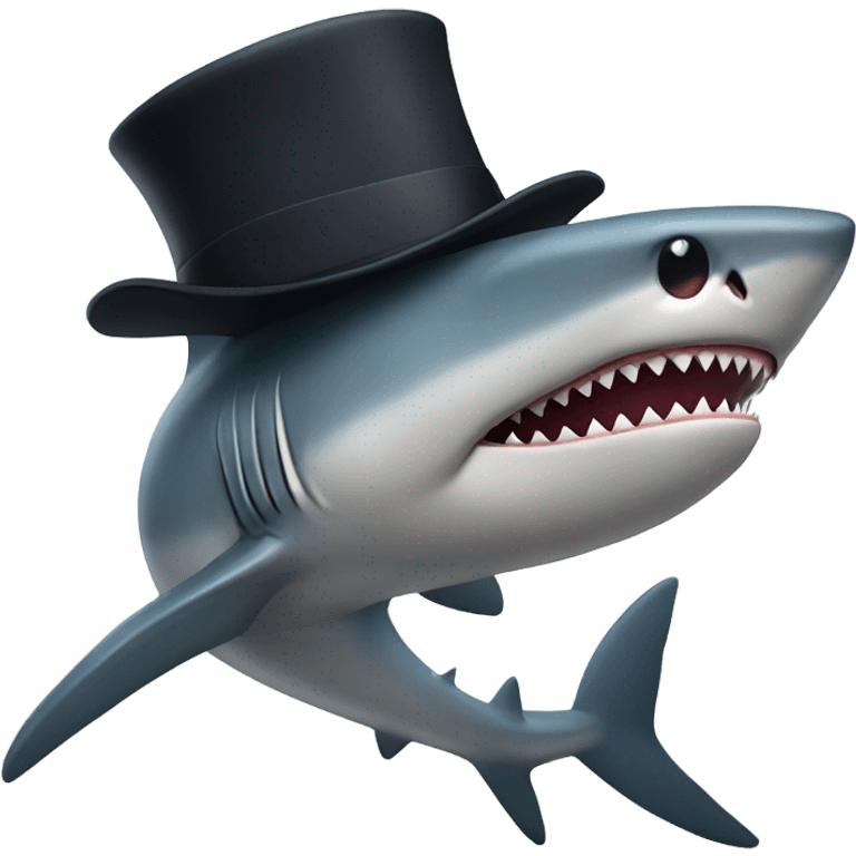 shark with tophat emoji