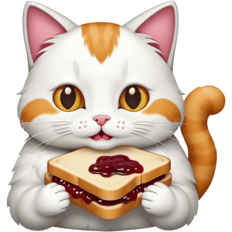 Cat eating a jam sandwich  emoji