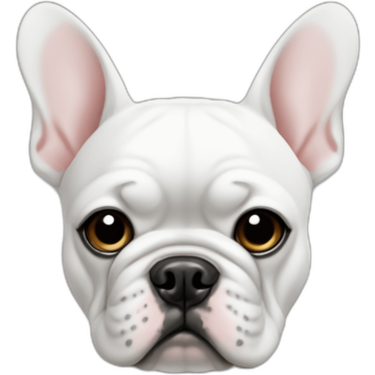 white frenchie bulldog with black dot on eye emoji