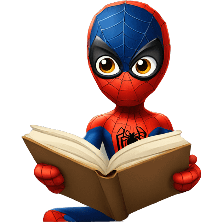 Cute Spiderman reading a book  emoji