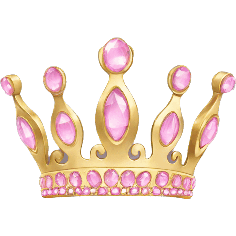 Gold tiara with light pink jewels emoji