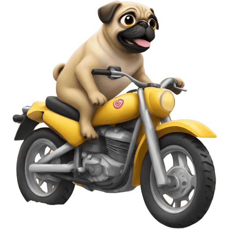 Pug riding a dirt bike  emoji