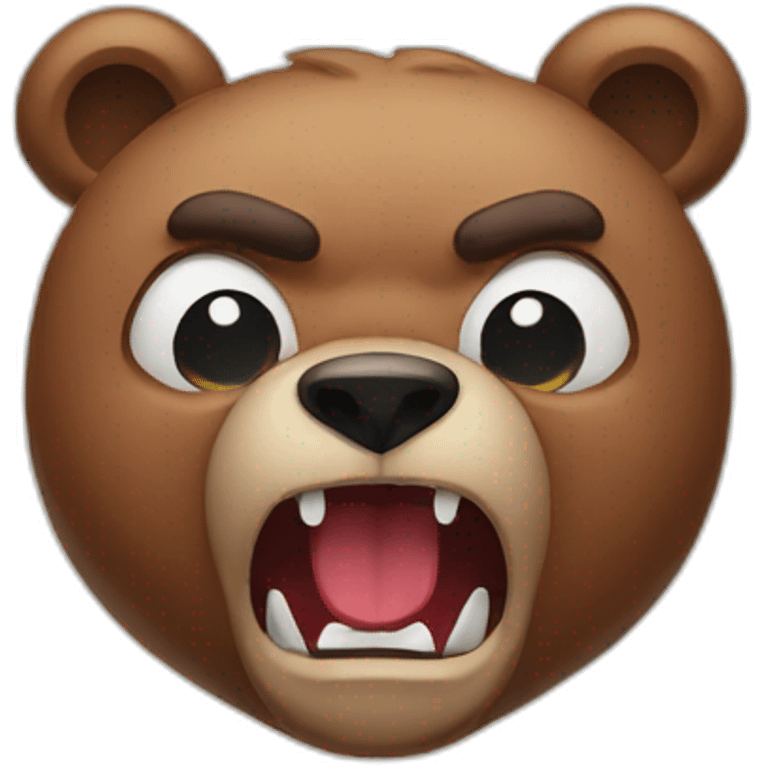 Cute bear angry emoji