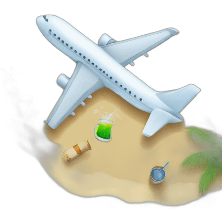 people-drinking-airplane-flying-over-a-beach  emoji