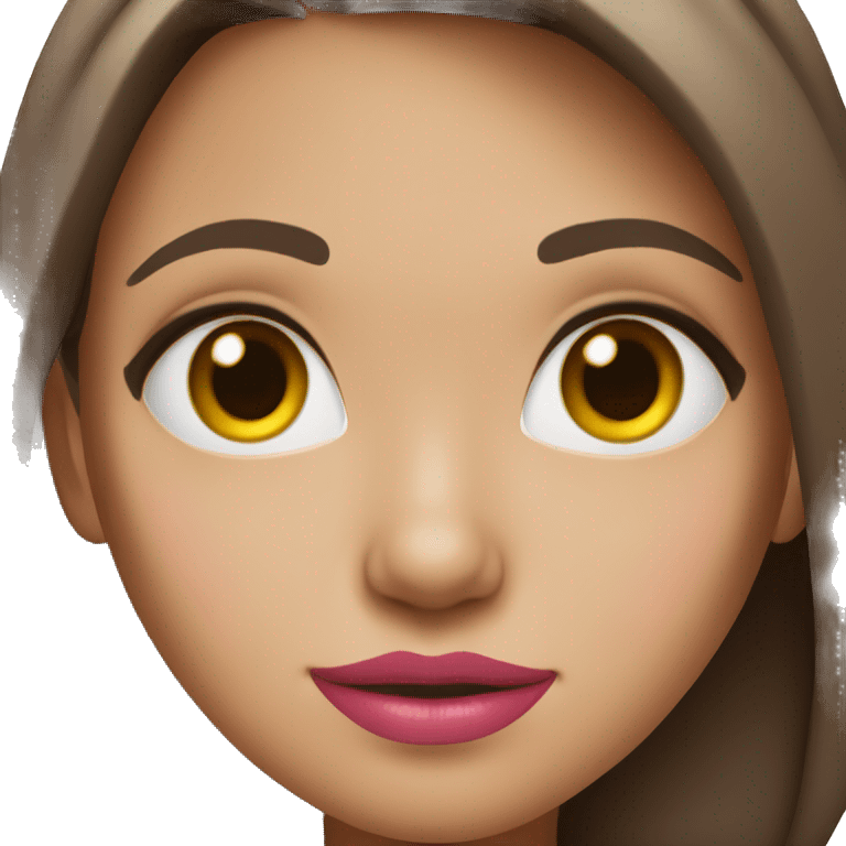 Girl with brown hair and pink lips emoji