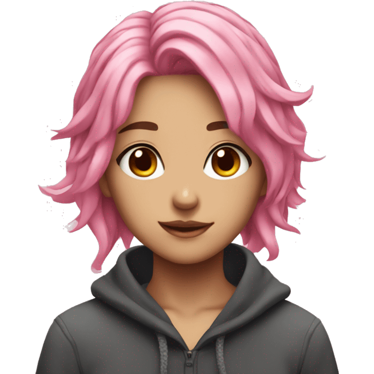 anime girl with pink hair emoji