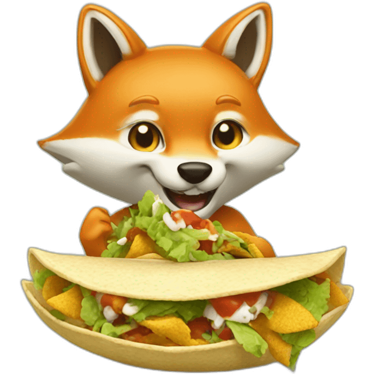 A fox eating tacos  emoji