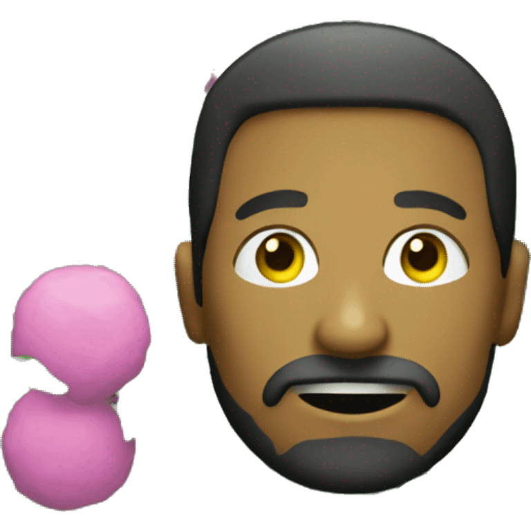 A man with a goatee, in a bush emoji