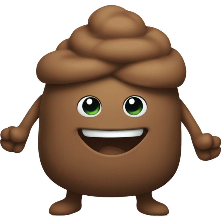 smiling poo with arms as legs emoji