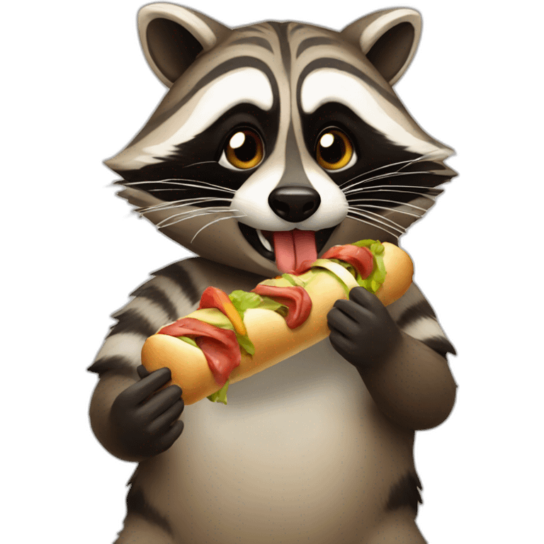 raccoon eating a kebab emoji