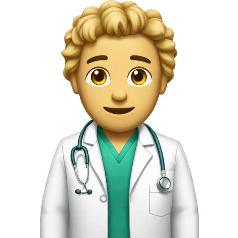 León pensando vestido como médico  emoji