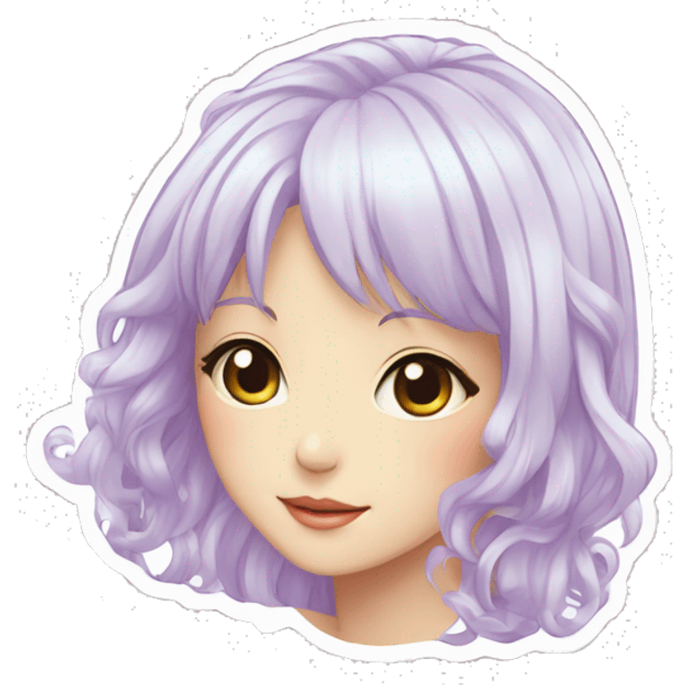 Shiny gorgeous beautiful anime pastel lady sticker emoji