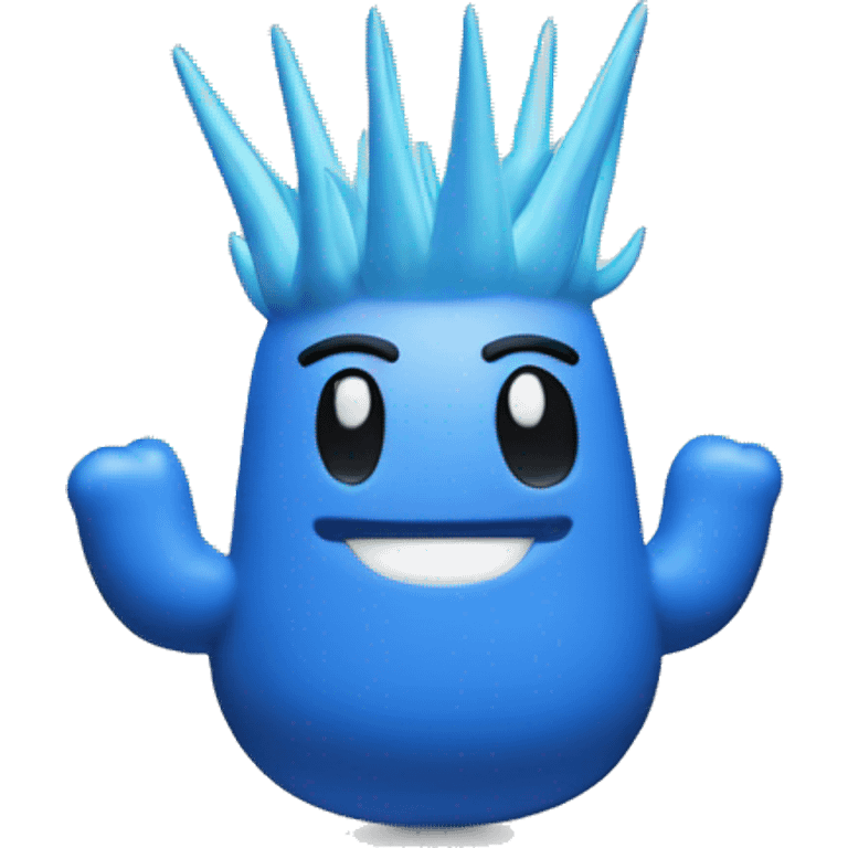 a blue michelin star with five spike emoji