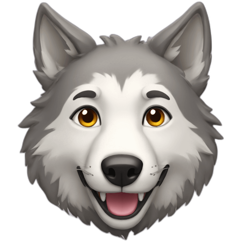 Wolf in happy  emoji