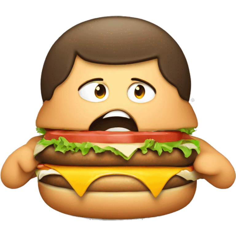 fat person eating burger emoji