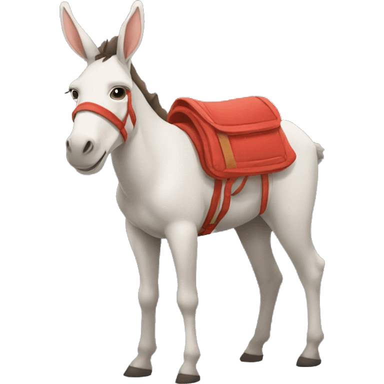 Burro vestindo roupa vermelha emoji