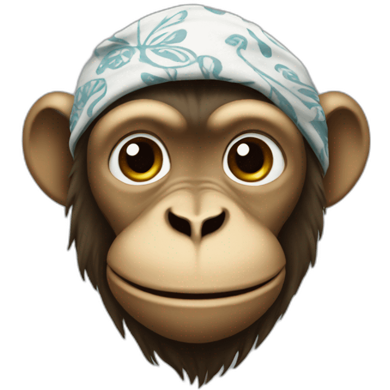 monkey with bandana over mouth emoji