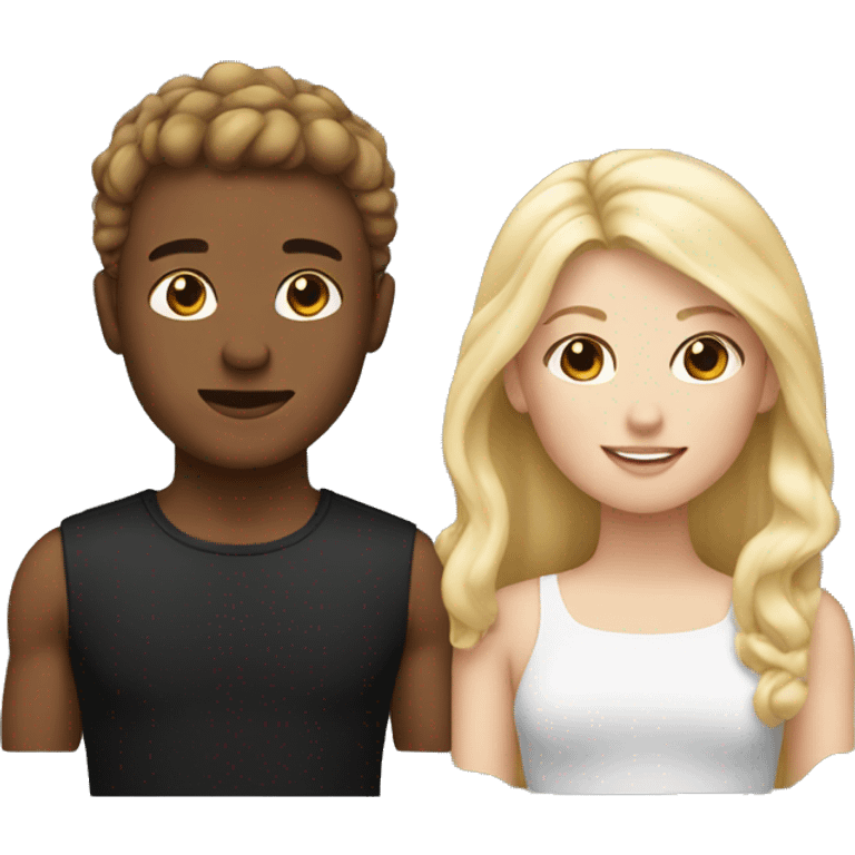 Two best friends one with brown hair an one with blonde hair and both have black tops emoji