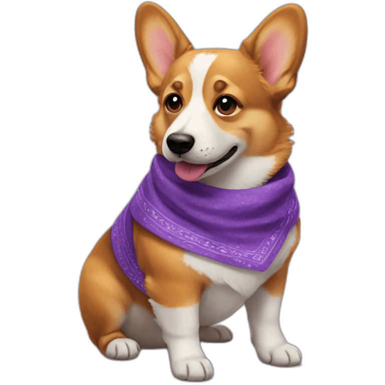 corgi in a purple bandana emoji