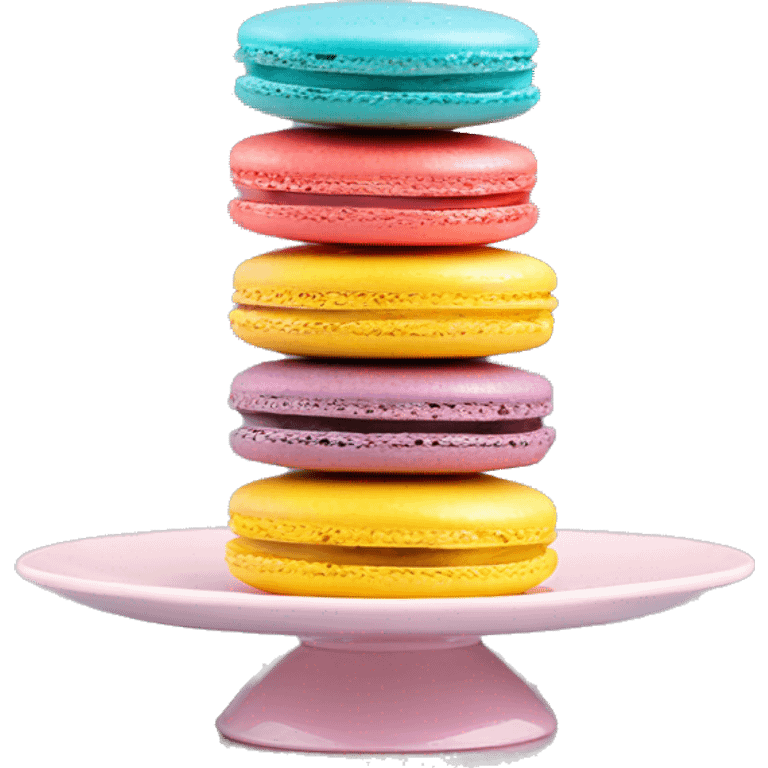 Colorful macarons on a macaron holder emoji