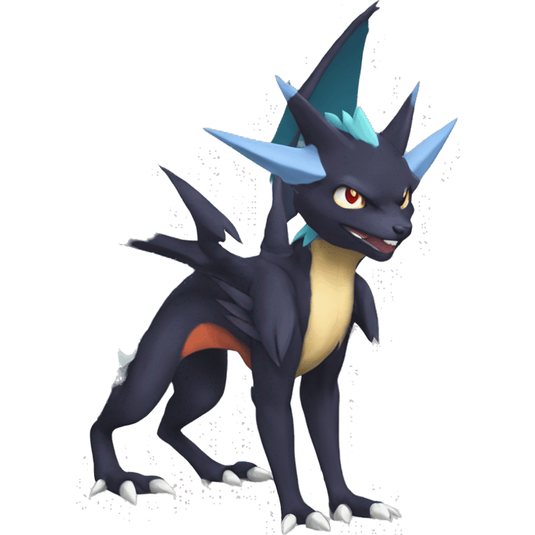 Edgy Cool Nargacuga-Noivern-Pokémon-fusion-cat Full Body emoji