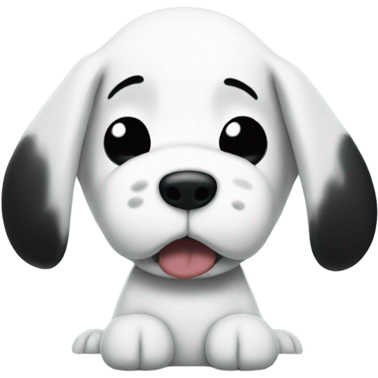 snoopy with black ears crying emoji