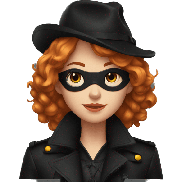 Chat noir avec fille rousse  emoji