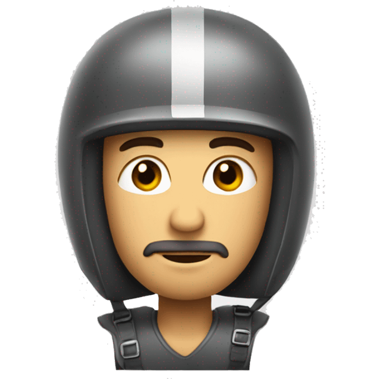 a man of about 30 wearing a helmet with the inscription SIAM emoji